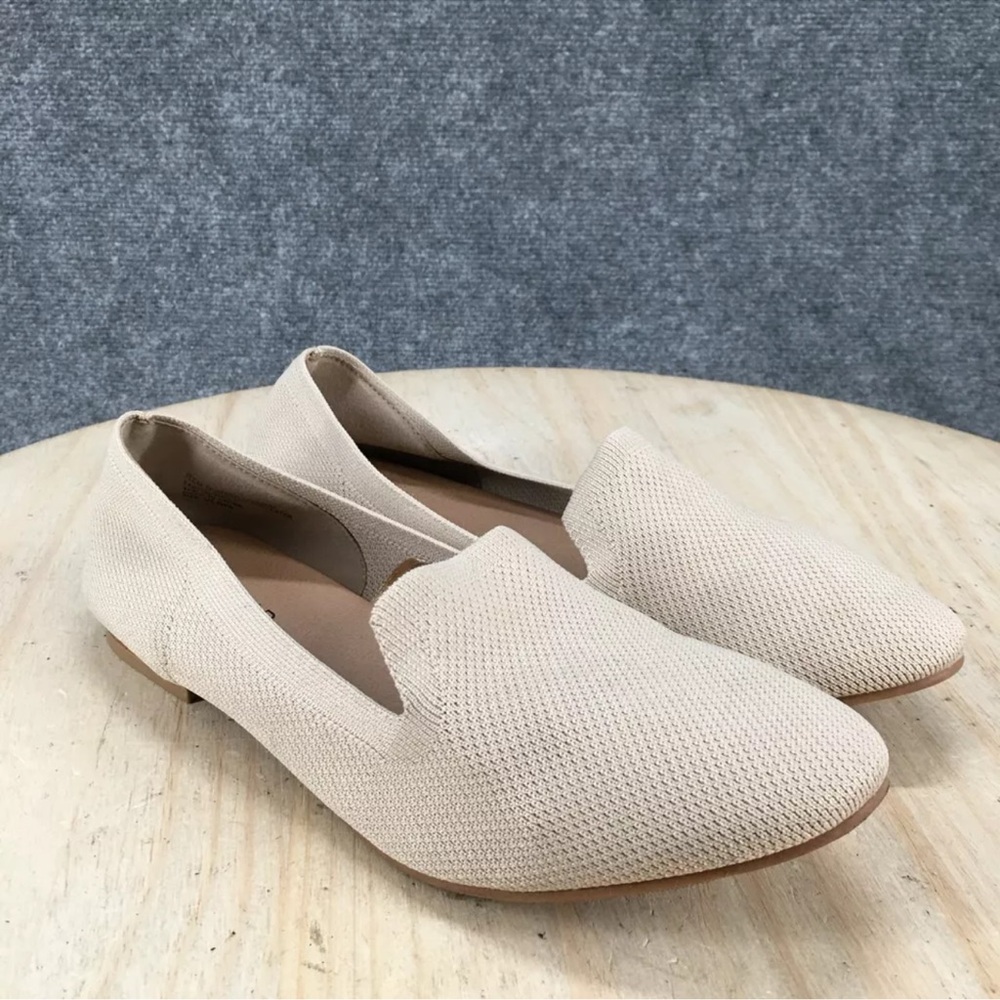 Torrid Taupe Stretch Knit Loafers Low Block Heels Women's Size 9WW Slip On